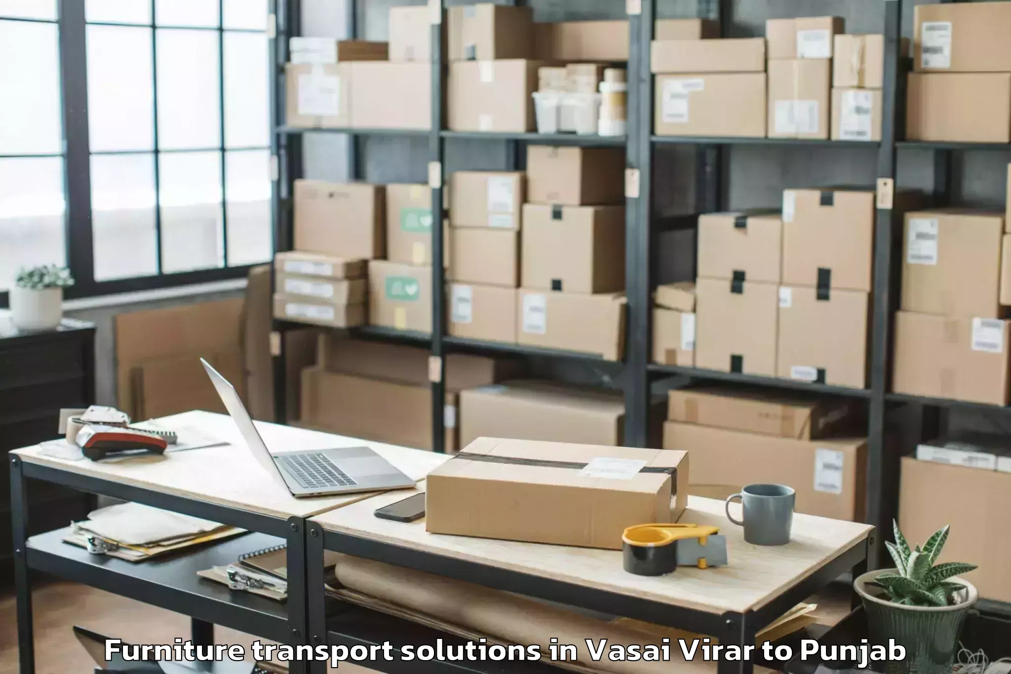 Quality Vasai Virar to Adampur Furniture Transport Solutions